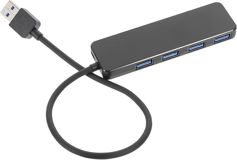 USB 3 0 Hub 4 Ports Portable Data Splitter Expansion Adapter For Laptop PC Black 25Cm Cable - Image 1